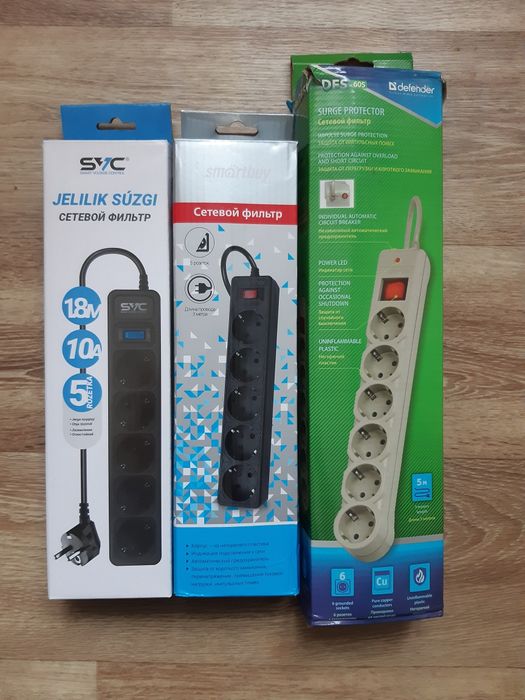 Сетевой фильтр 1.8/3/5м-5 розеток.