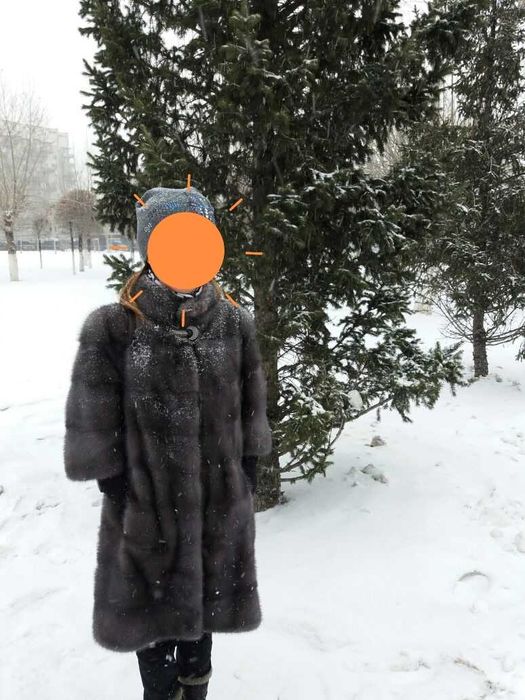 Шуба норковая, графит