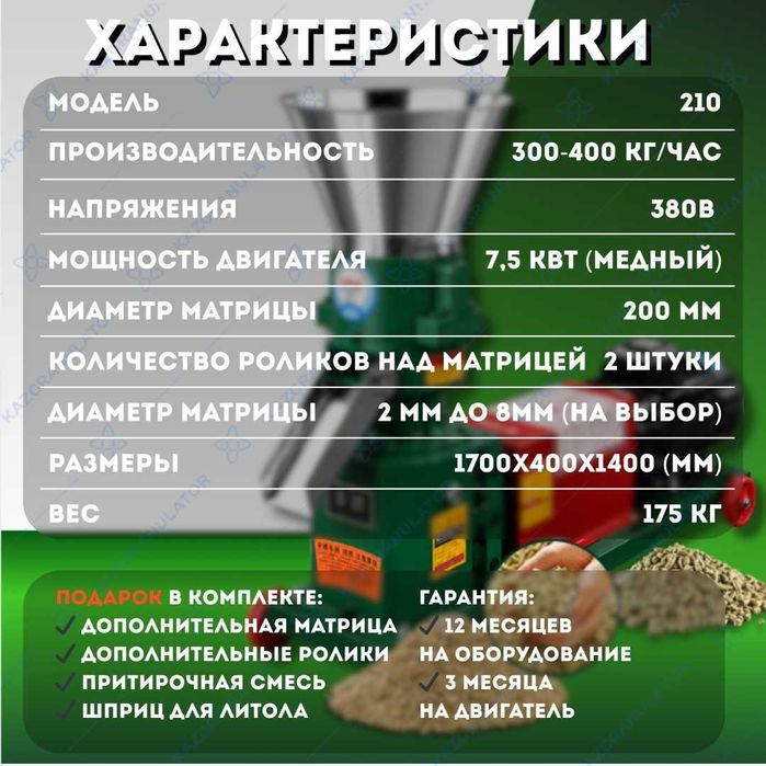 гранулятор 210мм, 380Вольт