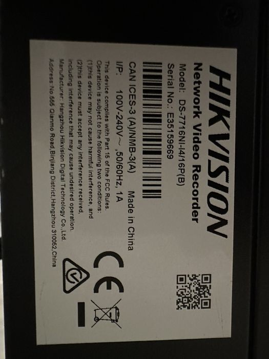 NVR HIKVISION 16 camere  folosit 6 luni