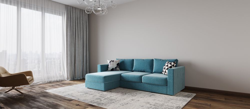 Диван с лежаком. Диван углавой. Диван в гостнную