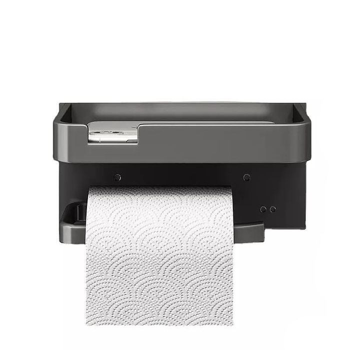 Поставка за тоалетна хартия и телефон, стойка за WC, черна и бяла