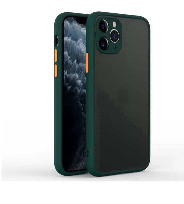 Iphone 12/13/14/15/16 PRO MAX - Husa Margine Silicon Spate Plastic Mat