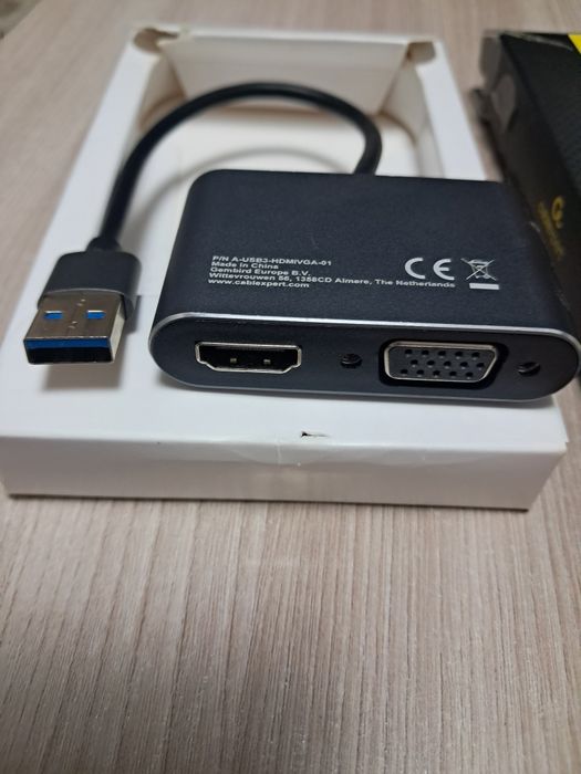 Видеоадаптер Cablexpert USB to HDMI + VGA (новый)