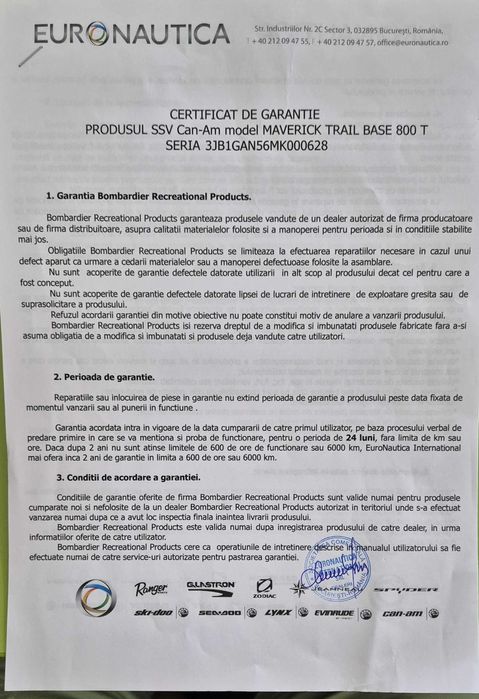 Can Am Maverick Trail Base 800 2022 773km / 65 ore