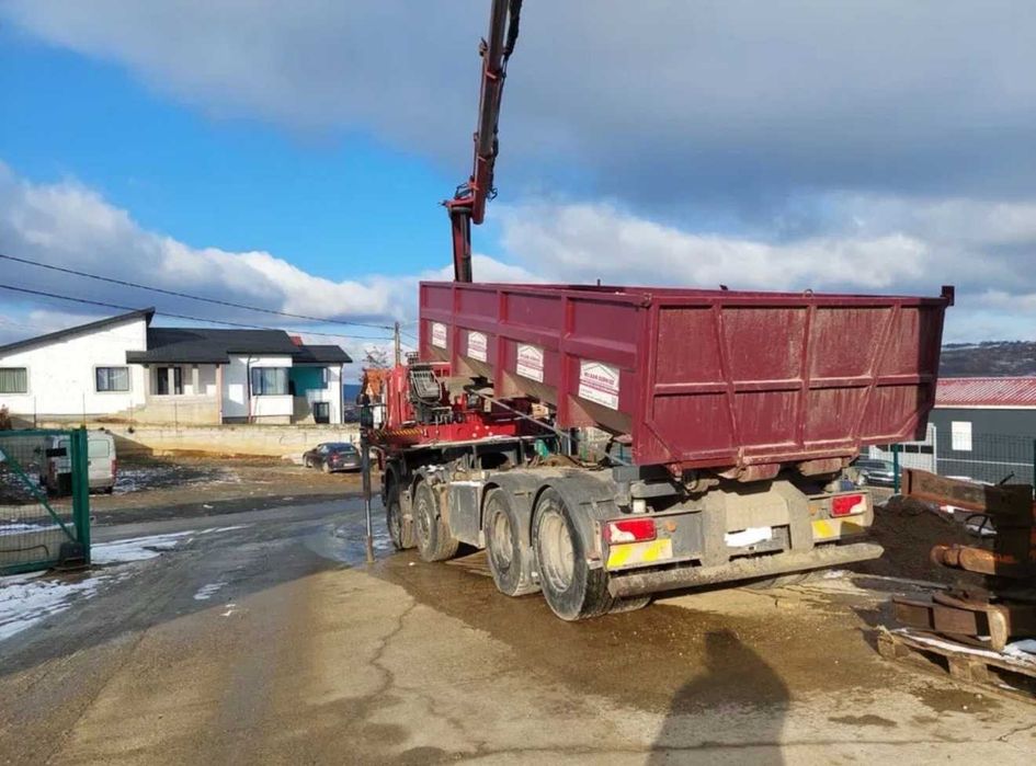 Basculanta Scania P400 cu macara