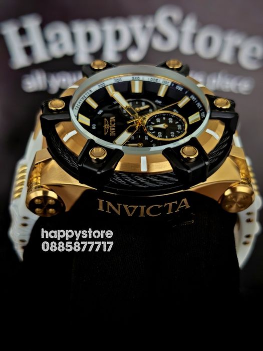INVICTA Gunmetal white/gold 52 mm, Инвикта нов ръчен часовник