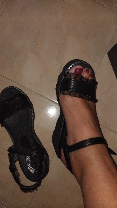 Дамски сандали естествена кожа