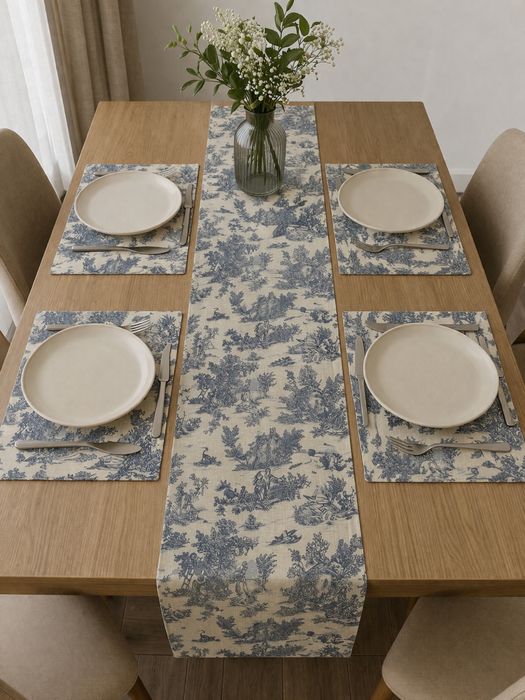 Set de masa runner + 4 suporturi farfurii