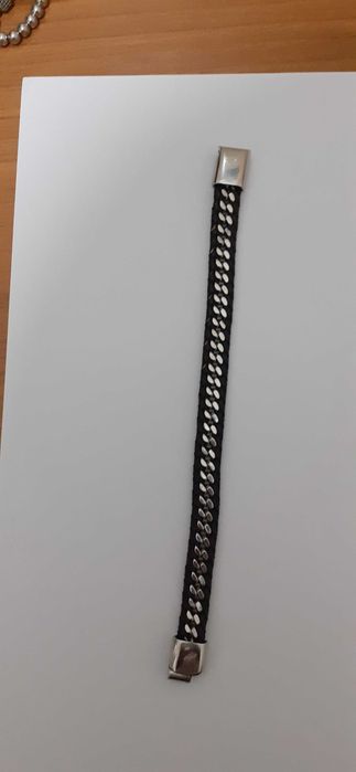 Bratara din inox inoxidabil si piele