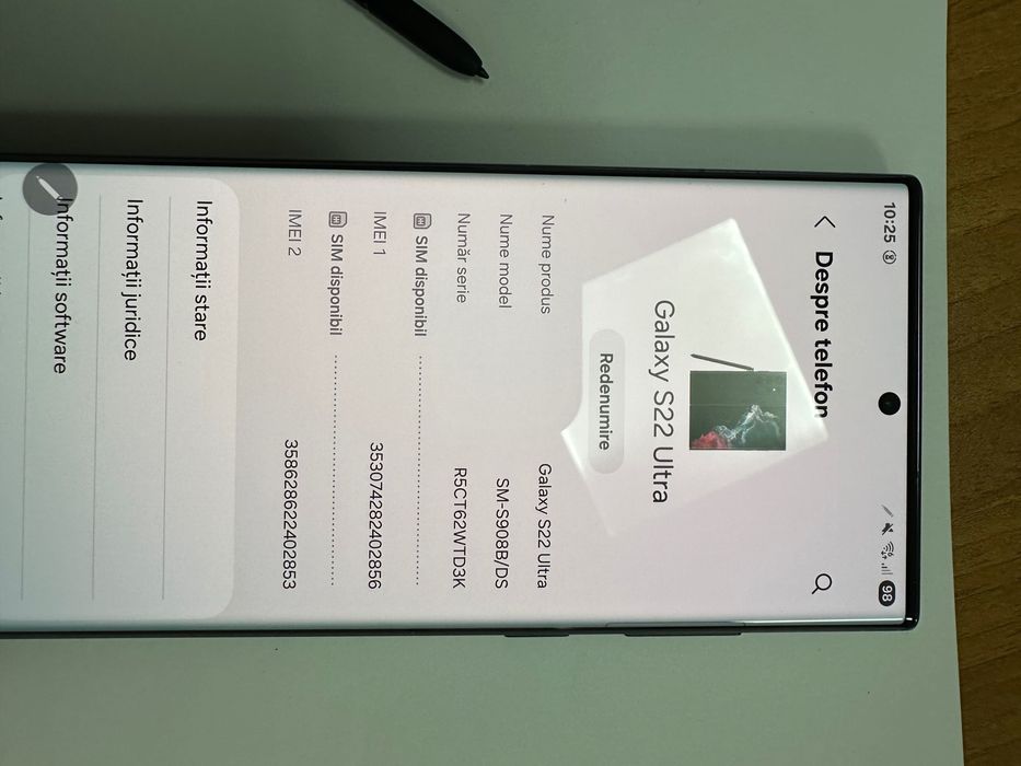 Vând Samsung Galaxy S22 Ultra, în stare excelentă.