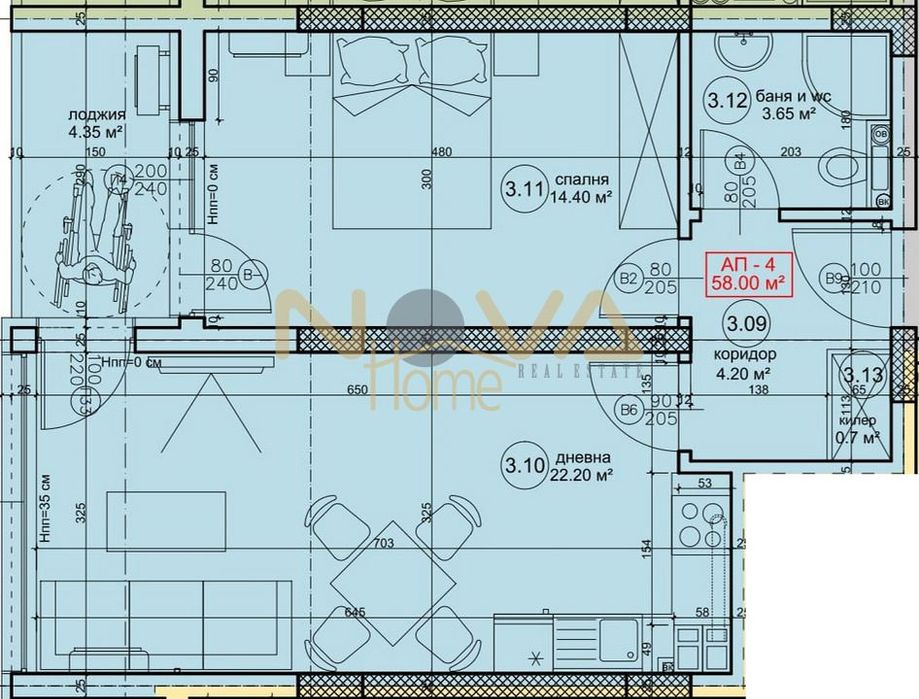 Продава се Двустаен апартамент в Варна, Възраждане 1 - 71 кв.м за 855 €/кв.м - Снимка #4