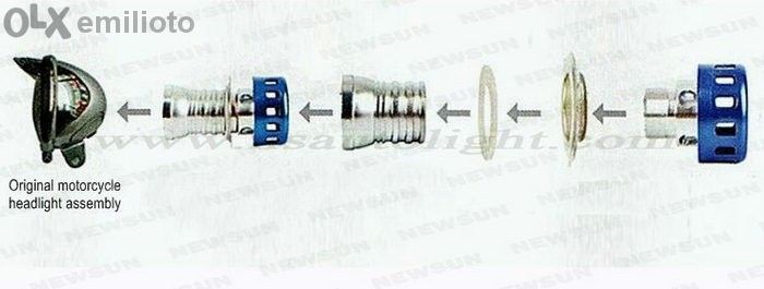 LED Фар с два броя Cob LED къси и дълги светлини