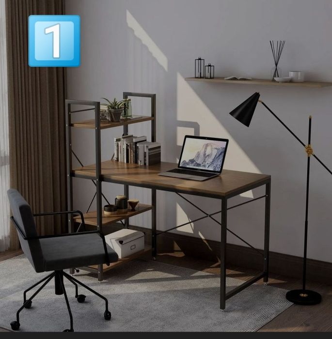 Компьютерный стол с книжной полкой. Стеллажи. Полька.