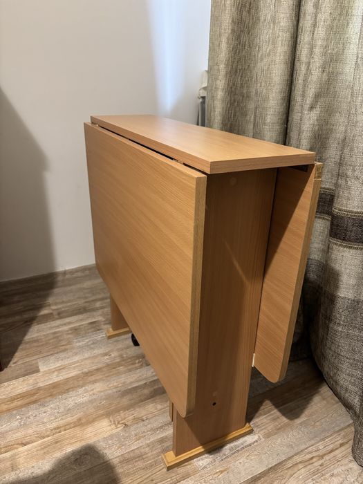Masă pliabilă din lemn + scaun de birou BONUS – 120x74 cm