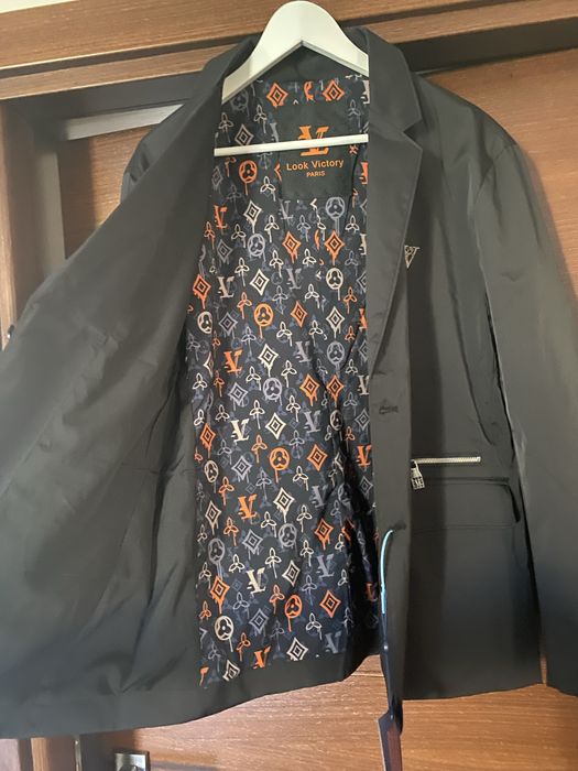 Sacou din fas impermeabil LV 54 XL negru superb