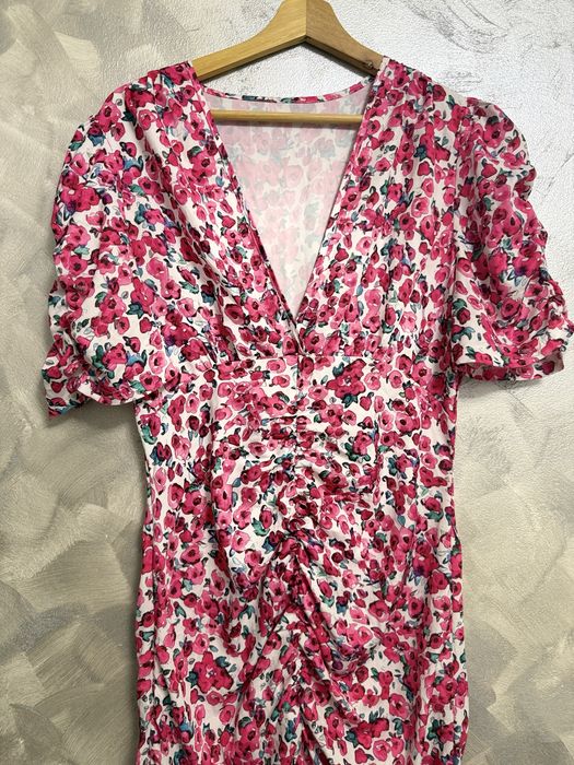 Rochie midi SHEIN florală, drapată, mărimea L