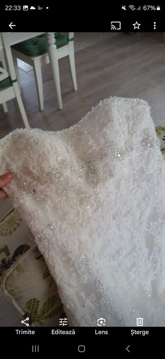 Rochie mireasa dantela,sirena,mărimea 34-36