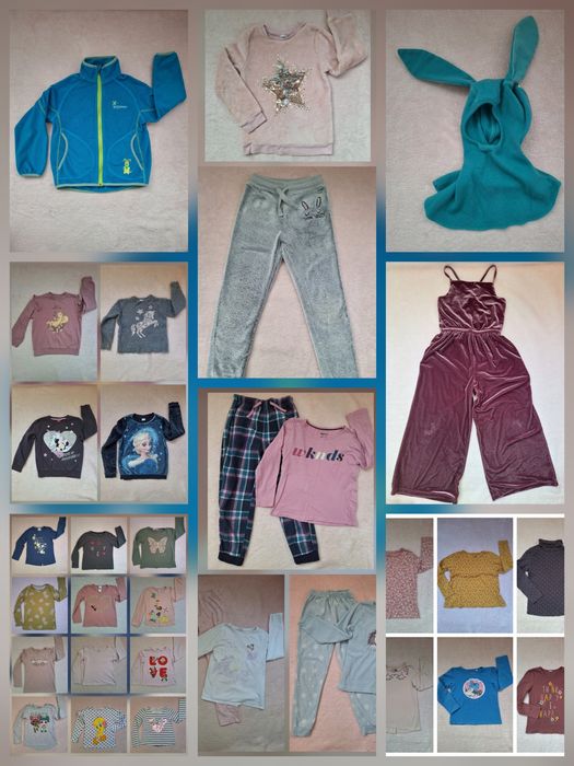 Cagula lana ManyMonths, bluza iarna, pantaloni 122-128 trening hanorac