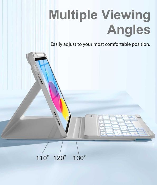 Калъф с клавиатура за iPad A16 11th Gen2025/10th Gen 2022,Гаранция