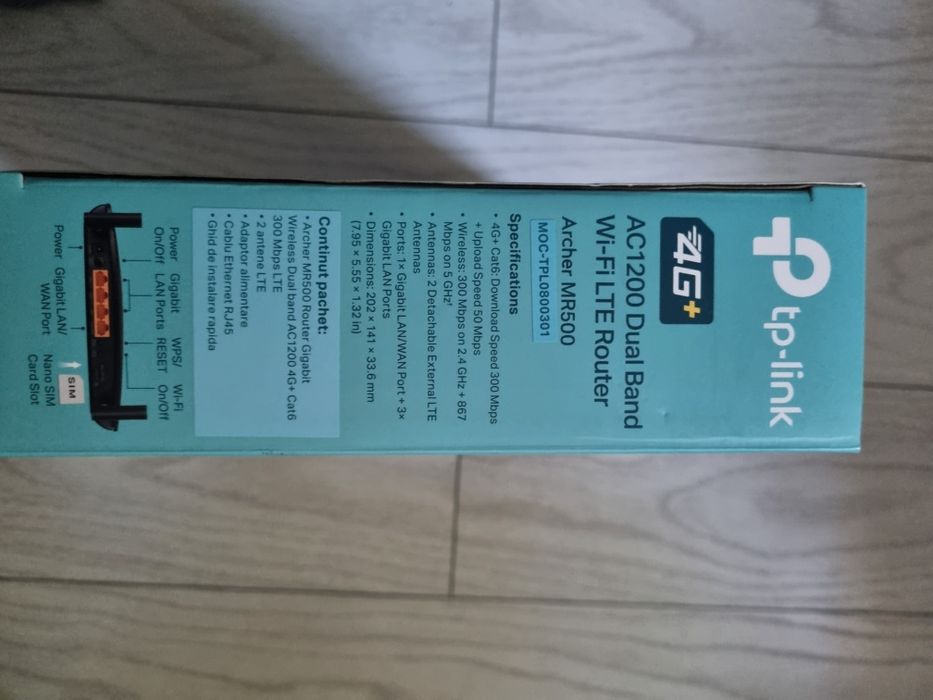 Router TP-Link Archer MR500 AC1200,Dual Band, LTE 4G+ Cat6