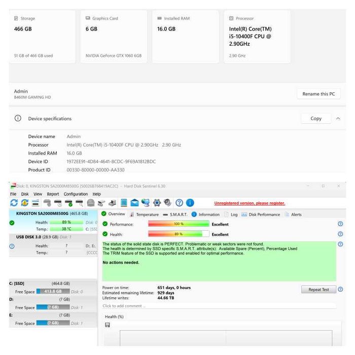 PC Gaming, Intel i5 10400f, 16GB RAM, SSD 512 GB, GTX 1060 6GB, AQIRYS