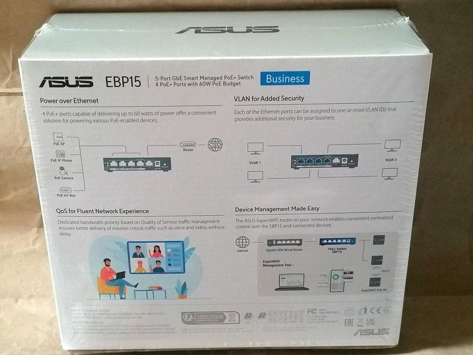 ASUS Business ExpertWiFi EBP15 + Switch PoE,nou,sigilat,garantie!