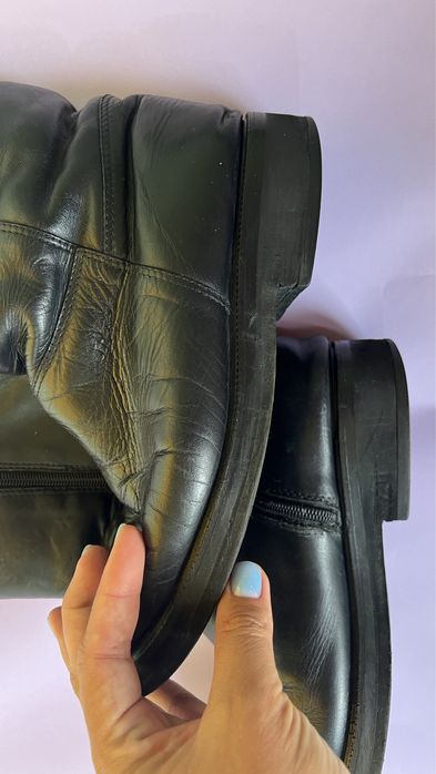 Кожаные сапоги на меху, женские, размер 40