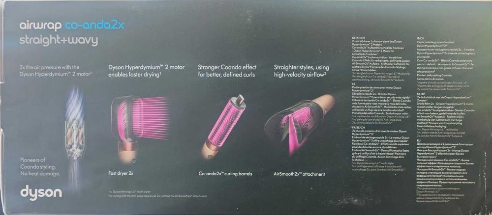 DYSON аrwrap Co-anda2x Straight+Wavy– Много приставки, функции + Bluethooth, ЧИСТО НОВO