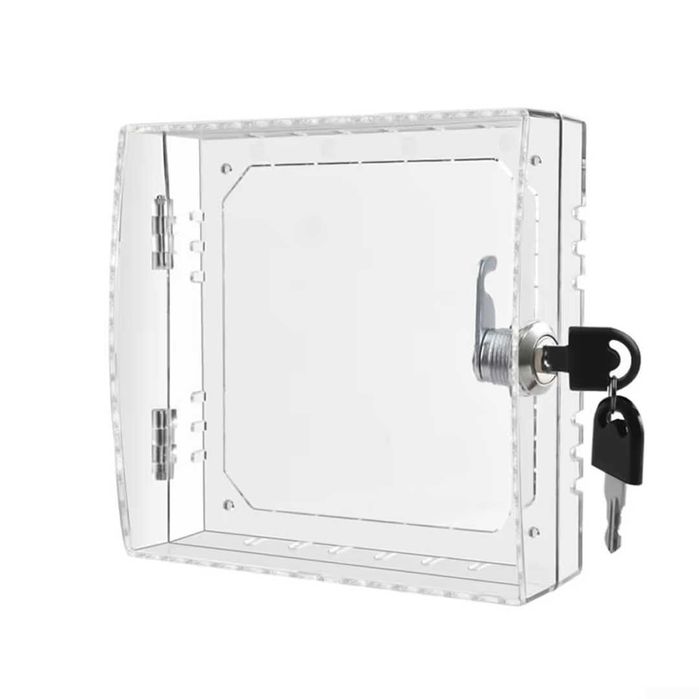 Cutie antivandal pentru termostat montare pe perete capac protector transparent cu 2 chei – 16x15x6cm