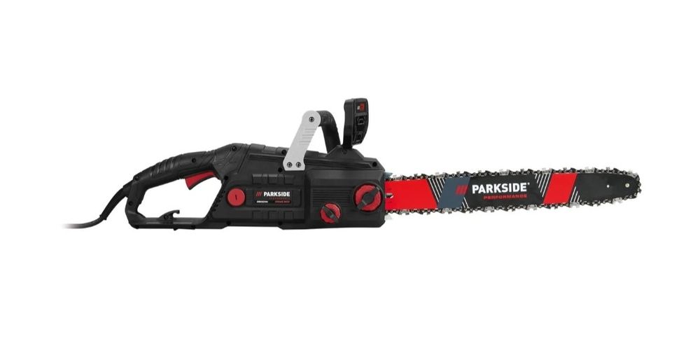 Електрическа верижна резачка Parkside PPEKS 2500 A1, двуръчен предпазен превключвател