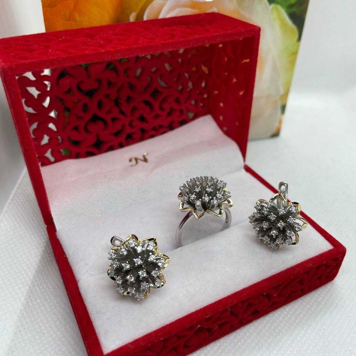 Шикарный комплект Брызги Шампанского серебро 925 Красота и качество