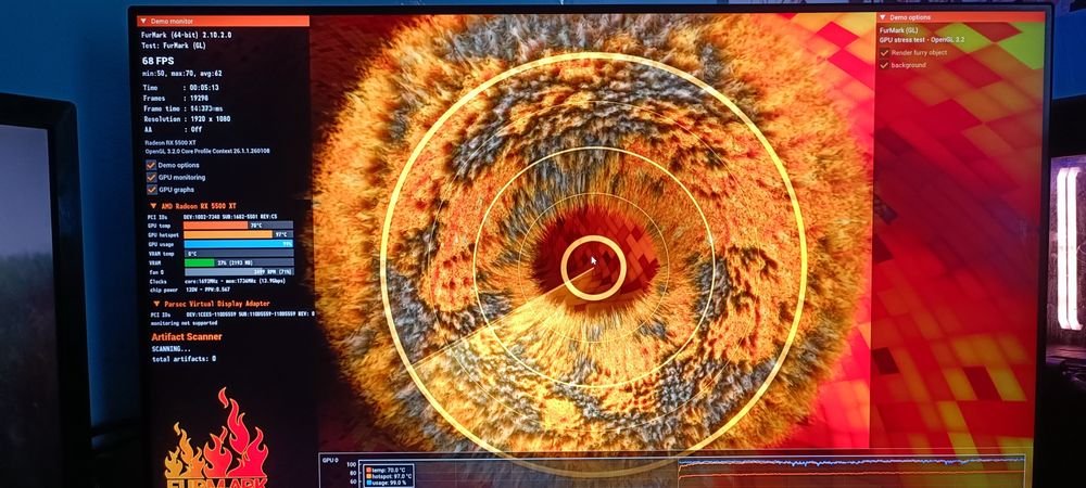 Placa video Rx 5500 XT 8GB plus sursa 500W