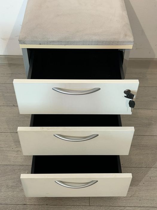 Rollbox cu 3 Sertare, Taburet; Mic Dulap Birou; Comodă; Casetieră; Noptieră