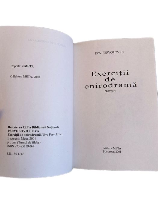 Carte Exerciții de onirodramă - Eva Pervolovici 2001 Editura Meta Roman Rar