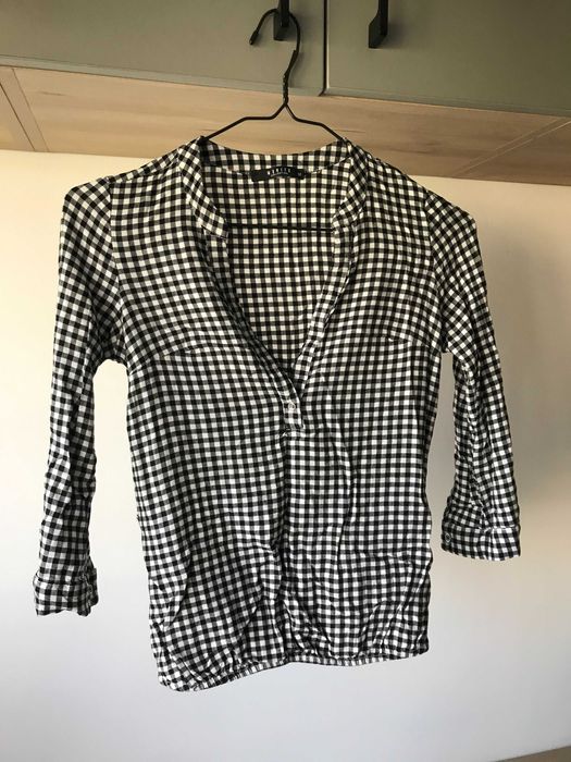 Cămașă de damă Cămășuță în carouri alb negru