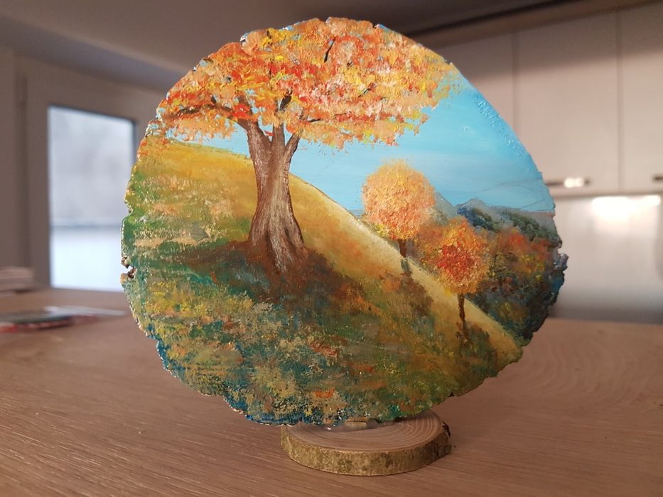 Handmade. Pictura pe lemn. Ornamente. Craciun. Suvenir.