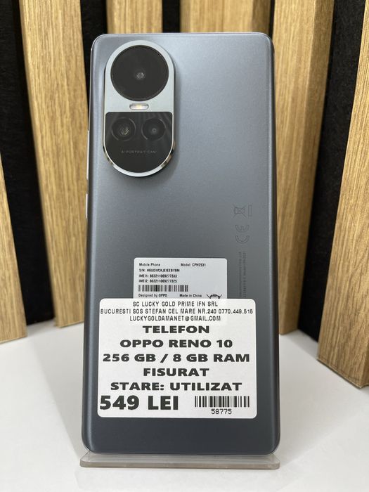 Oppo Reno 10 256Gb 8Gb ram Display Fisurat / Garantie / Factura #58775