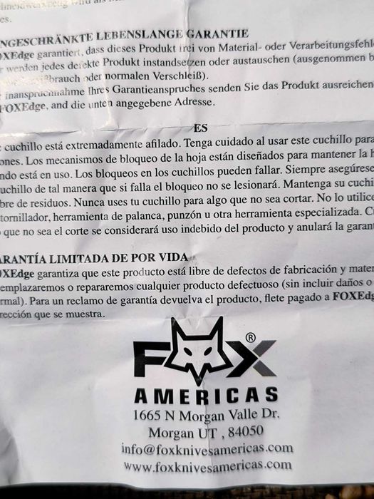 Сгъваем Нож Fox  Edge Sparrow