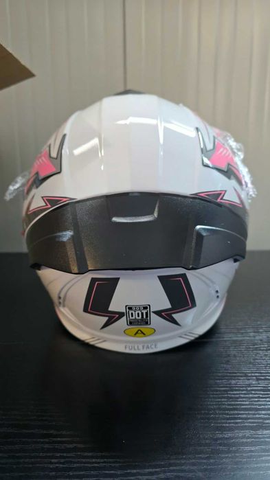 Casca Moto/Scuter Flip-Up, Viziera Dubla, Modulabila, Roz