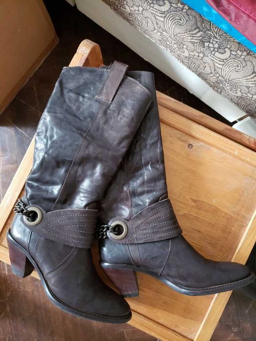 Gi Anni ботуши от дебела естествена телешка кожа