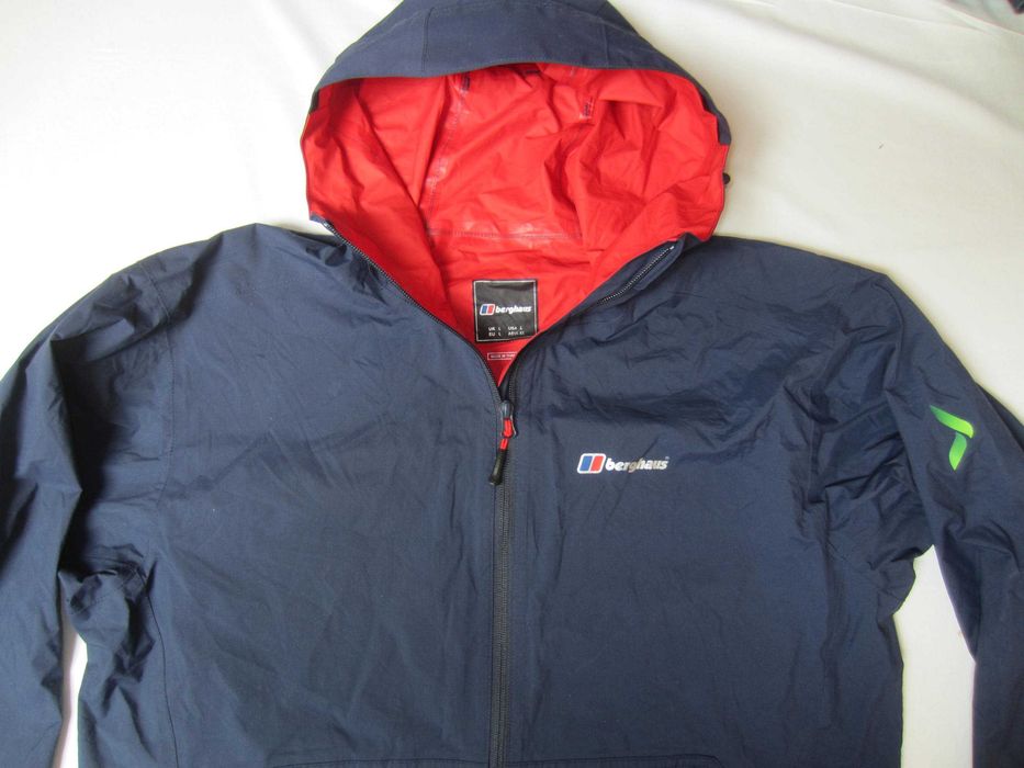 Geaca foaie shell Berghaus, masura L, protectie ploaie/vant, membrana poliamida, gluga, noua cu eticheta de carton,Thailanda