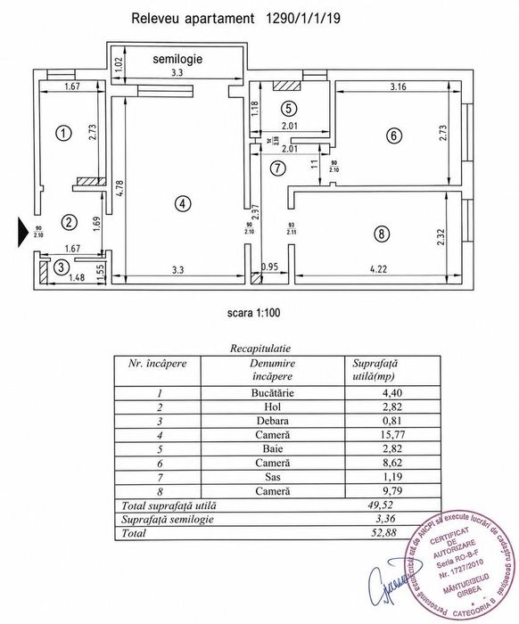 Apartament 3 camere, Zona Garii, etaj 4, RENOVAT, 8min de "A.I.Cuza"