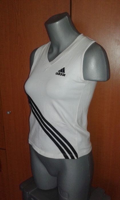 Tricou /Bluza kimono / Maiou alb cu negru Adidas , M