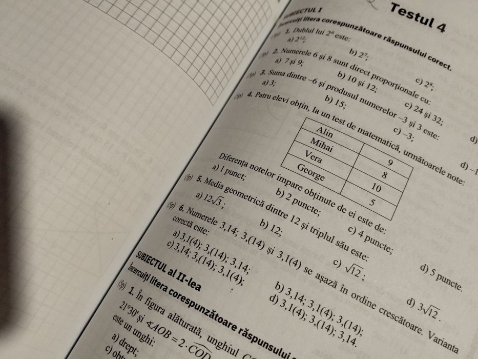 Vând culegere teste clasa a 8a matematică
