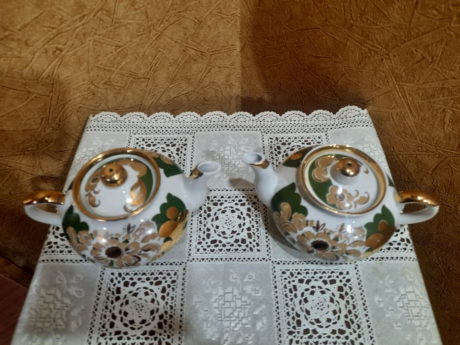 Абсолютно новые чайники, Вербилки. Фарфор, ручная роспись, золочение в