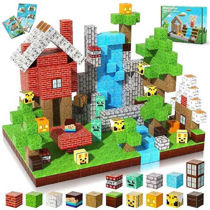 Майнкрафт магнитни 3D кубчета 100/50бр, конструктор Minecraft