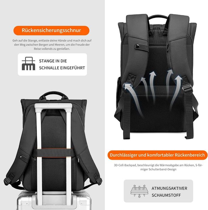 Rolltop раница BJIAX 32L за лаптоп до 17,3″ – водоустойчива