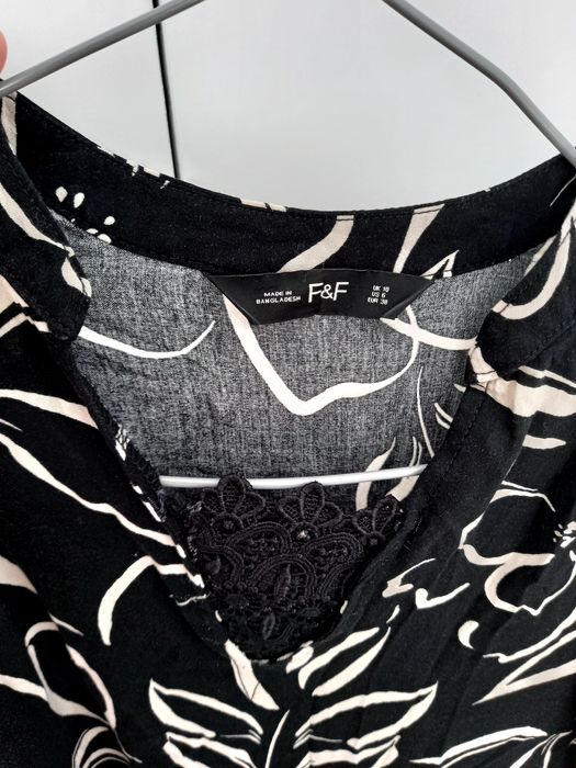 Rochie midi alb negru