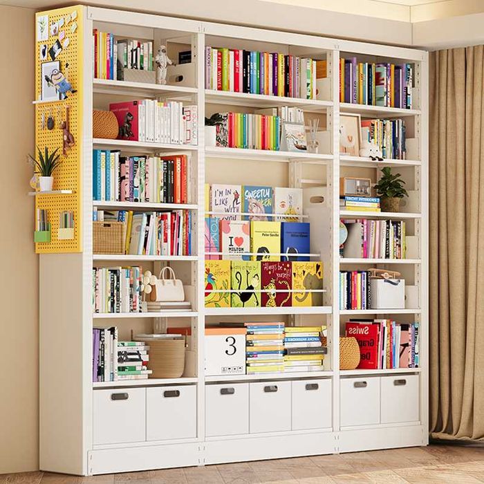 Книжный шкаф из прочного металла для хранения книг и документов